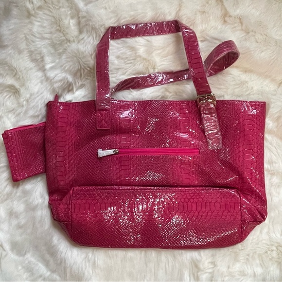 Array Pink Snakeskin Tote Bag - Picture 3 of 6